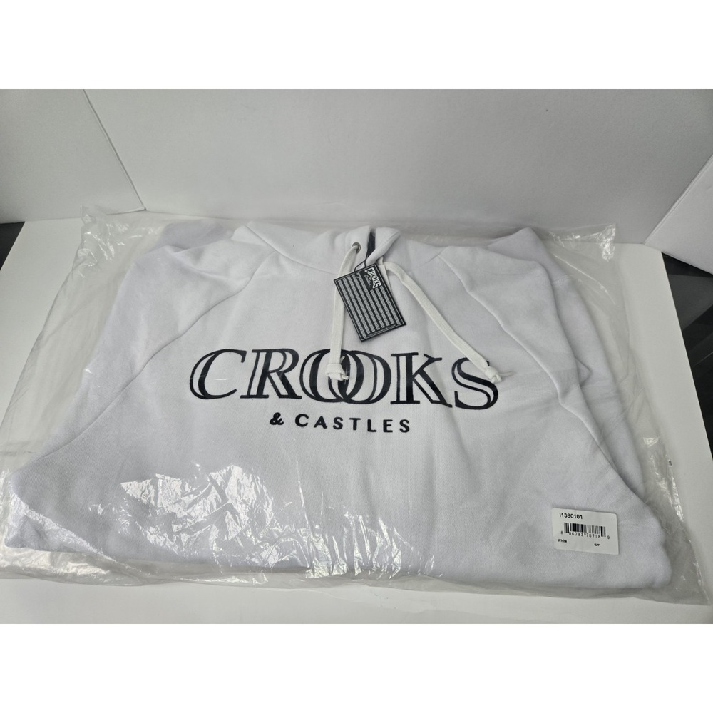 Crooks & Castles pullover hoodie white size Small Mens‎ Ballin Mane